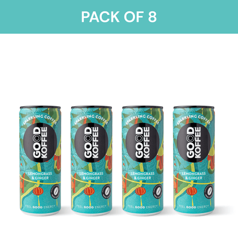Pack of 8 cans of Lemongrass & Ginger Sparkling Coffee - Vietnam by Good Koffee