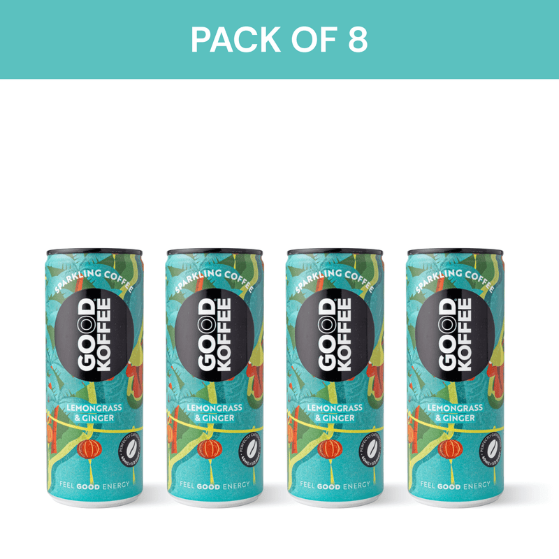 Pack of 8 cans of Lemongrass & Ginger Sparkling Coffee - Vietnam by Good Koffee