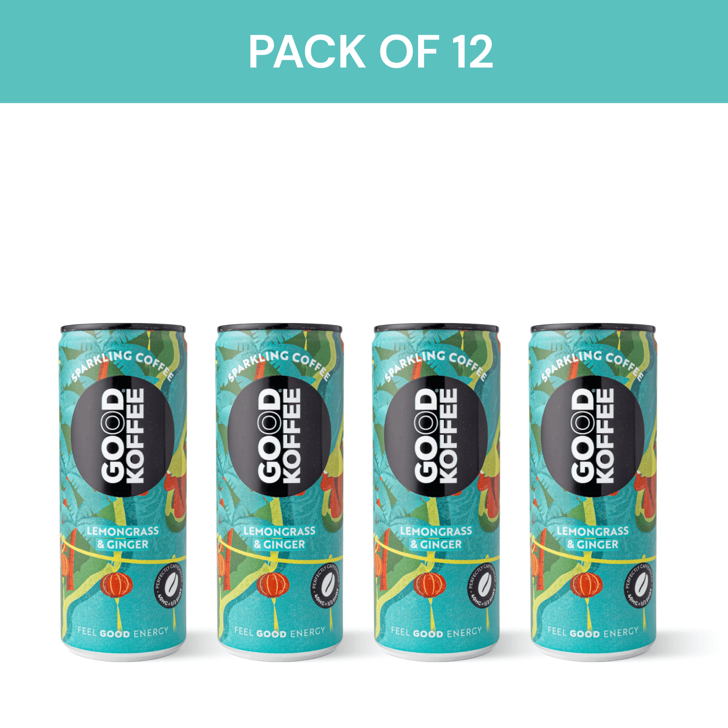 Pack of 12 Lemongrass & Ginger Sparkling Coffee - Vietnam cans by Good Koffee.