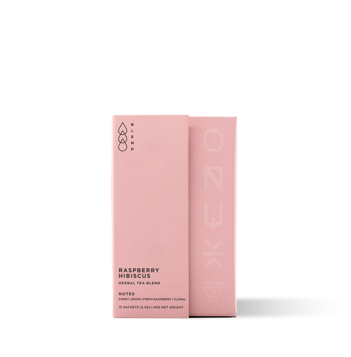 Tart pink herbal tea blend with hibiscus, rose hip, and raspberry leaf, offering a vibrant pink hue, floral aromas, and citrusy finish.