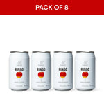 Pack of 8 Ringo Sparkling Water cans with Fuji apple design