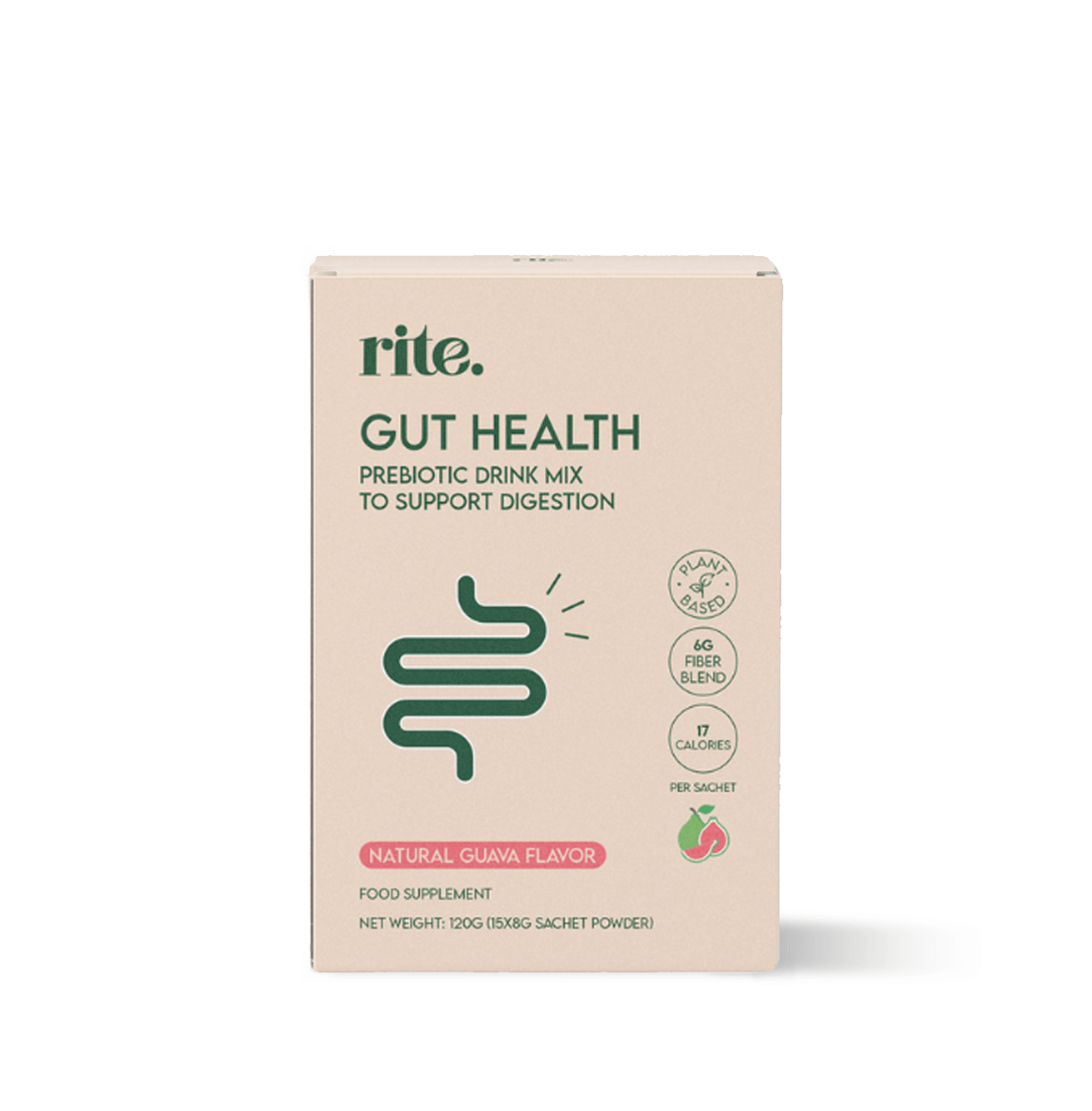 Support your gut with RITE. Gut Health Single Serves, a prebiotic mix with clinically proven fiber to aid digestion, boost fiber intake, and balance your microbiome.