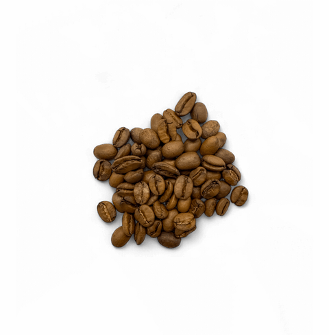 Ruben Viera Light Roasted Panamanian coffee beans on white background, showcasing Geisha from Boquete, Panama.