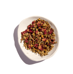 Nurtur Sleep Tea is a magnesium-rich herbal blend with rooibos, chamomile, nettle & rose petals, crafted to reduce stress, balance hormones & promote restful, uninterrupted sleep.