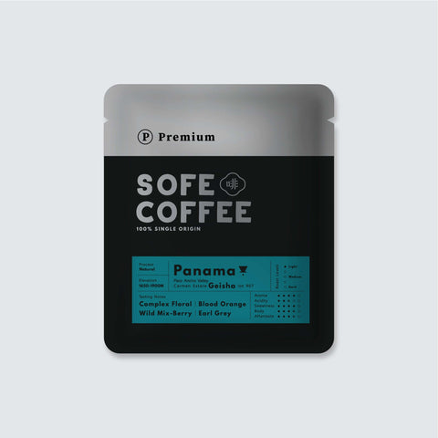 Premium Drip Bag Coffee Panama Geisha - Soft, floral, and fruity notes in a convenient 5-pack. Perfect for a luxury coffee experience.