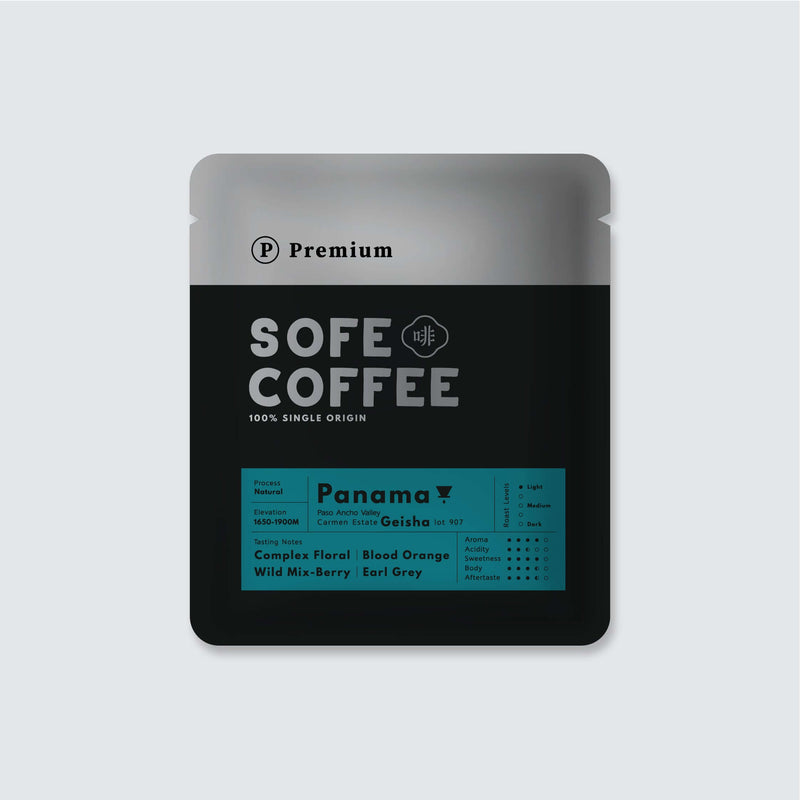 Premium Drip Bag Coffee Panama Geisha - Soft, floral, and fruity notes in a convenient 5-pack. Perfect for a luxury coffee experience.