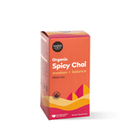 Organic Spicy Chai with premium black tea and bold chai spices—invigorating, aromatic, and perfect as a latte or with a touch of honey for a warming, flavorful boost.