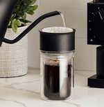 FELLOW Stagg [X] Pour-Over Set with flat-bottom dripper, no-clog design, 10 oz double-wall tasting cup, and 30 filters for precise brewing.
