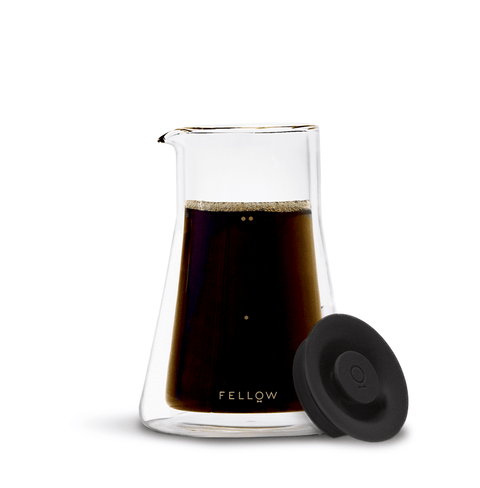FELLOW Stagg [XF] Pour-Over Set with flat-bottom dripper, no-clog design, double-wall glass carafe, and ratio aid for precise, consistent brewing.