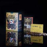 Packaging of Young Nina and Subko products on a black background