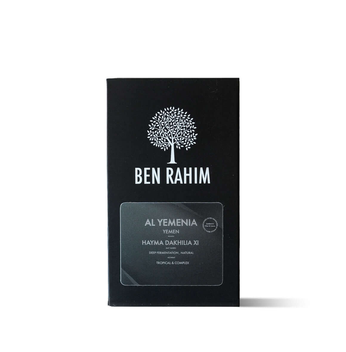 Ben Rahim Al Yemenia premium coffee bag featuring bold, rich Yemeni coffee blend packaging.