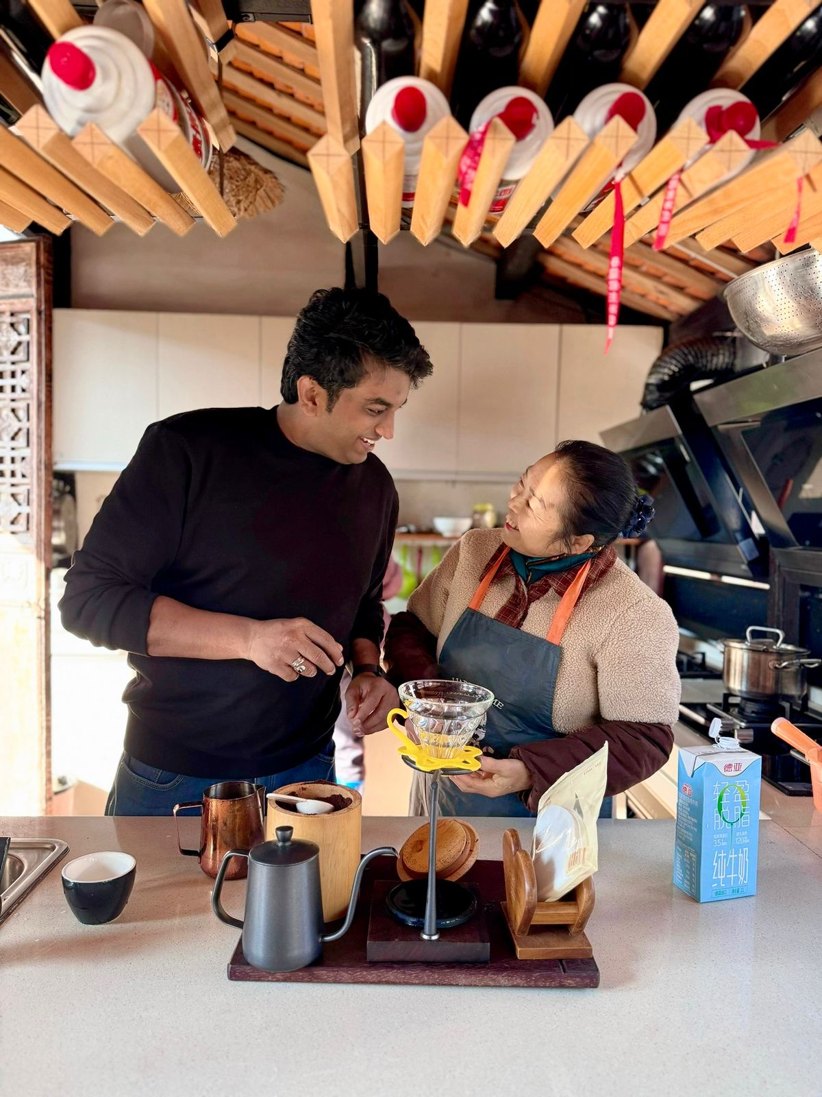 Ashraf brewing pour-over